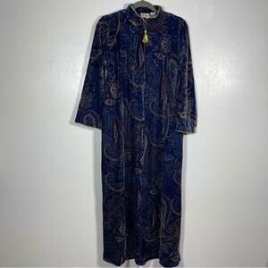 Vermont Country Store, Velour House Coat with Glitter paint details. Size Small